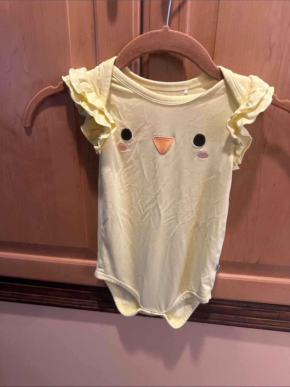 Little Sleepies Yellow Chick Ruffle-Sleeve One-Piece Bodysuit